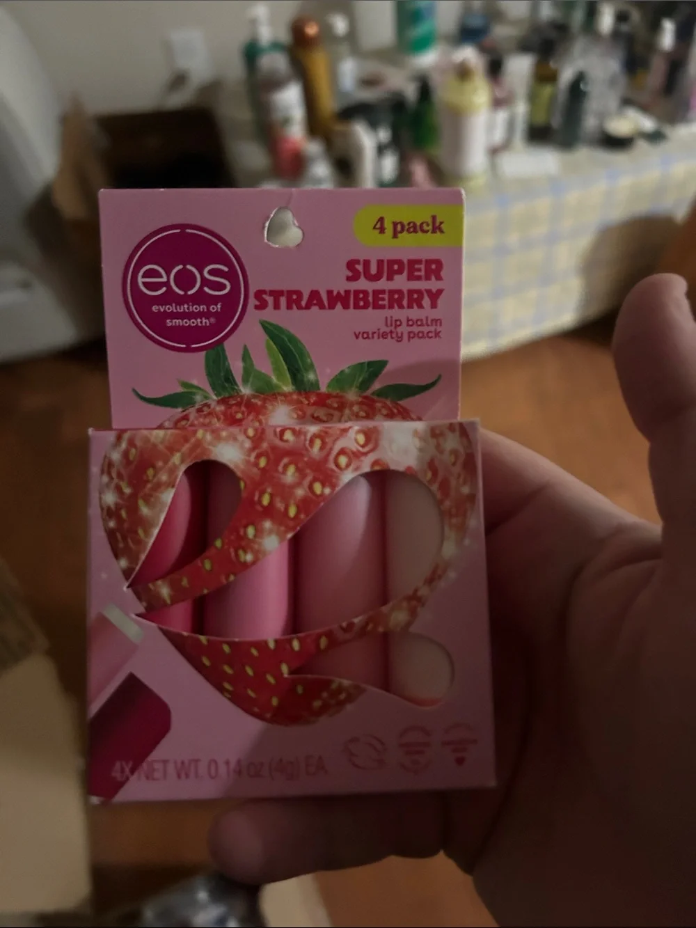 eos Super Strawberry Lip Balm Variety Pack – Pink Set